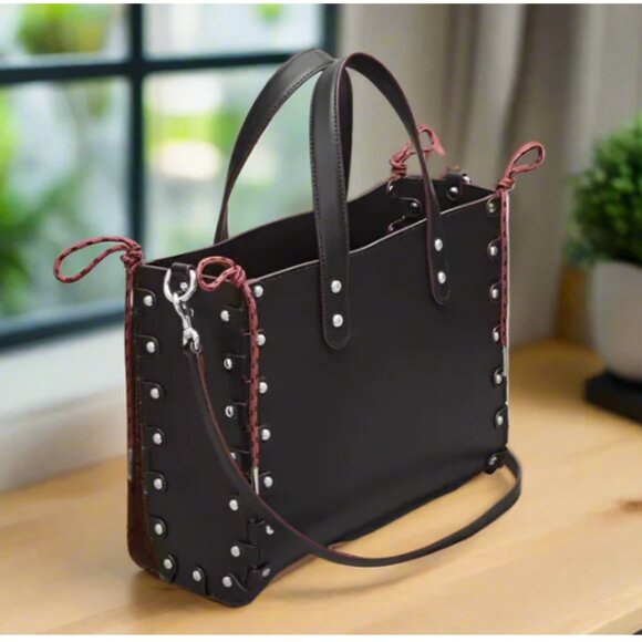 Coach Medium Re Laceable Tote Coachtopia Black Leather CO667 Crossbody - Picture 5 of 15